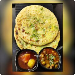 A picture of Aloo Pyaaz Paratha(Potato onion paratha).