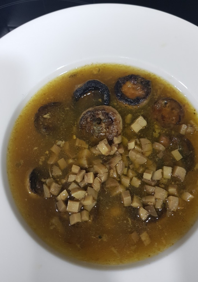Una foto de Champiñones al cava con roquefort