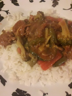 A picture of Sausage stew.