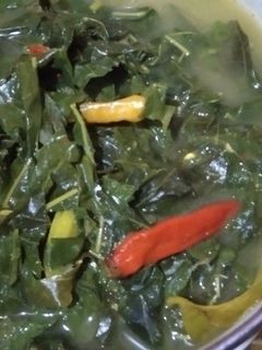 Foto resep Daun singkong santan pedas