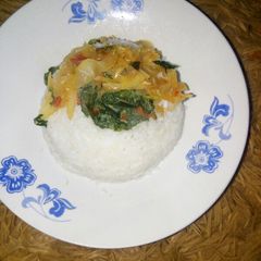 A picture of Plain rice with veges# authormarathon.