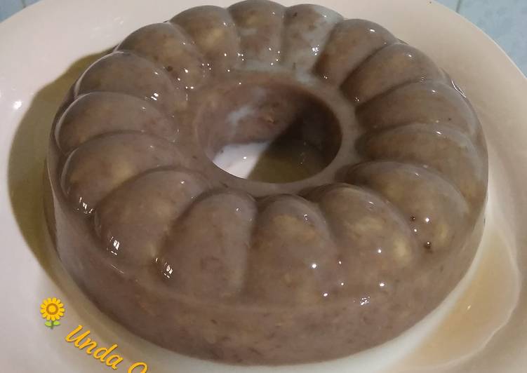 Pudding Susu Vanilla Pisang Coklat