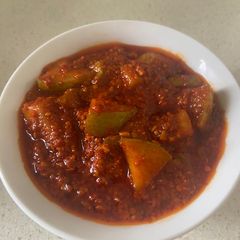 A picture of Instant Babugosha pear achar.