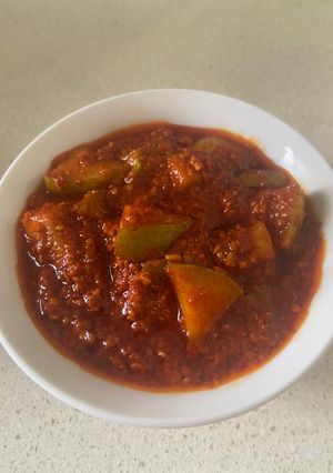 A picture of Instant Babugosha pear achar.