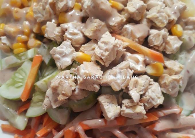 Salad Sederhana Topping Tempe Homemade