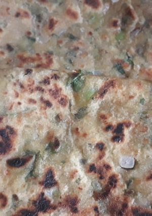 A picture of Aloo methi thepla.