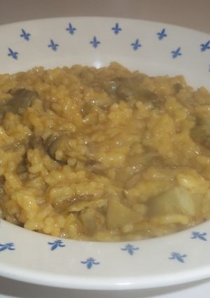 Una foto de Risotto de corazones de alcachofas