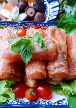 A picture of Vegetarian Egg Rolls.