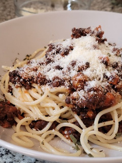 Una foto de Boloñesa de Lentejas con Pasta
