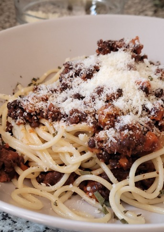 Una foto de Boloñesa de Lentejas con Pasta