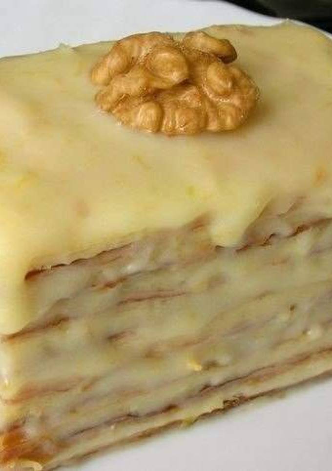 Слоеное пирожное со сгущенкой