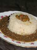 Masar dal with tarka rice & mix acahr