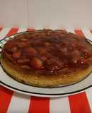 Tarta de queso light con sirope de fresas