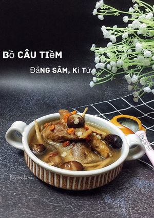 Hình của món Bồ Câu Tiềm Đẳng Sâm-Kỉ Tử.