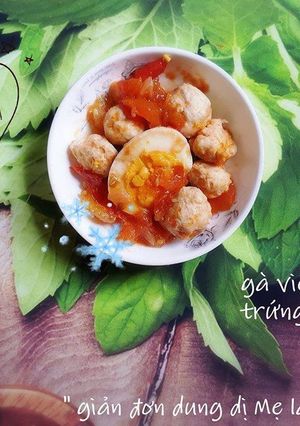 Hình của món Gà viên sốt trứng cà chua.