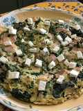 Omelet with Fresh Spinach, Ham, and Feta