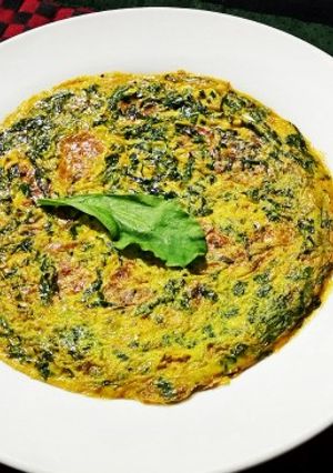 A picture of Spinach Omelette 💚🥬🍕.