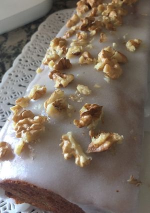 Una foto de Budín de banana y nueces