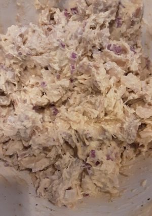 A picture of Joes` chicken salad my way.