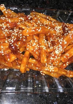 A picture of Honey chilli potato.
