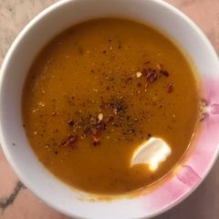 A picture of Butternut squash soup.