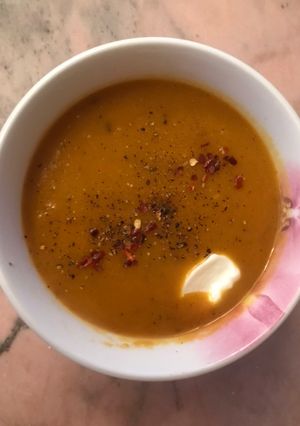 A picture of Butternut squash soup.