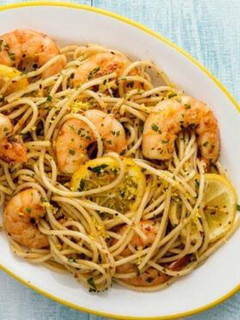 Una foto de Espagueti con camarones