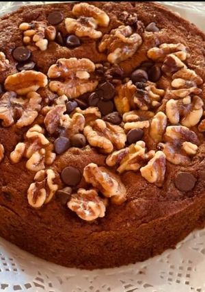 A picture of Walnut banana coffee cake/bread (oven recipe).