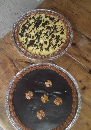 Una foto de Tartas de bom bom y flan de vainilla