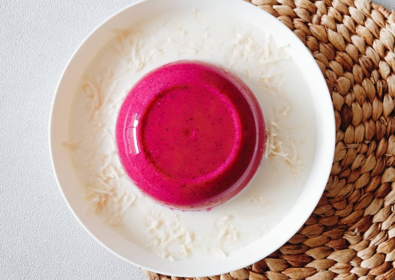 MPASI : Puding Buah Naga Vla Keju (Snack 12m+)