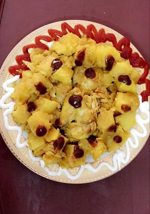 صورة لوصفة دجاج بالبطاطا(مكمخ)