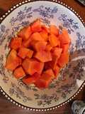 Seasonal or otherwise fresh papaya