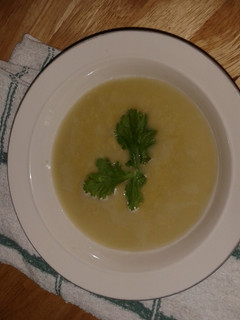 Una foto de Crema de guisantes al curry