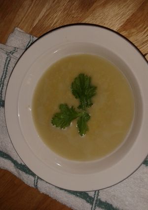 Una foto de Crema de guisantes al curry