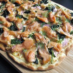 Smoked Salmon Flammkuchen A picture of Smoked Salmon Flammkuchen.