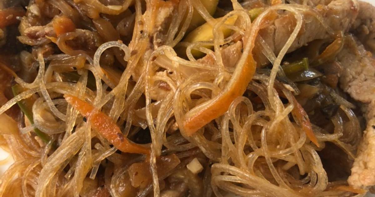 Receta de salteado de chistorra con fideos chinos