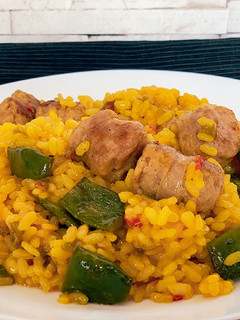 Una foto de Arroz al horno con butifarra y judías verdes