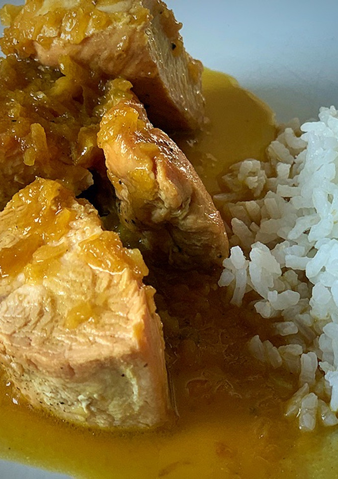 Una foto de Pechuga de pavo a la naranja