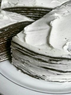 Foto resep Dark Chocolate Mille Crepe Cake
