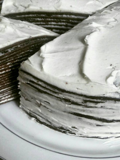 Foto resep Dark Chocolate Mille Crepe Cake