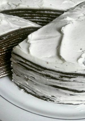 Foto resep Dark Chocolate Mille Crepe Cake