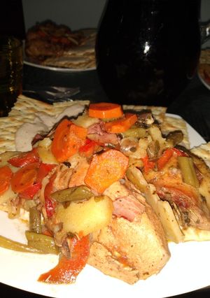 Una foto de Pollo con cerveza al horno