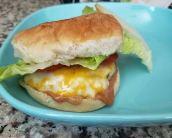 The New Way Serving Recipe Burger sandwich  Delicious Perfect