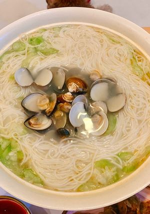 快速上桌🥬絲瓜蛤蜊麵線 的食譜成品照片