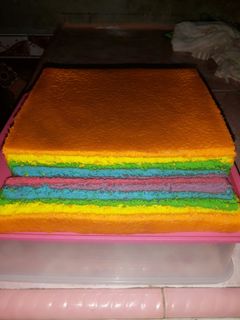 Foto resep bolu santan pelangi