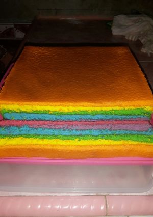 Foto resep bolu santan pelangi