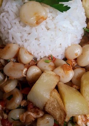 Una foto de Saltado de Choclito o Maíz Blanco🇵🇪