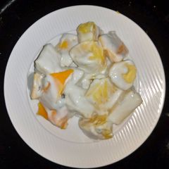 Fruits in yoghurt A picture of Fruits in yoghurt.