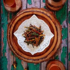 A picture of Kurkuri Bhindi (Okra Chips).
