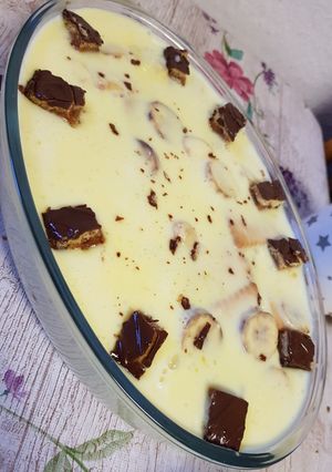 صورة لوصفة كاسترد بالموز والبسكويت 🍌🥣